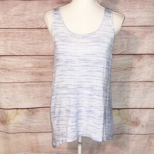 Kenzie Blue Marled Tunic w/White Floral Lace Back Tank Top Size M